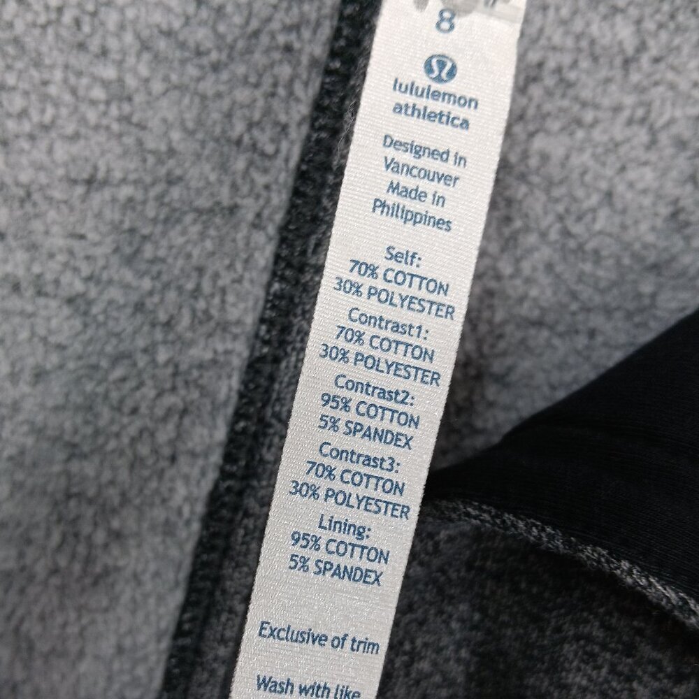 LULULEMON Karmacollected Jacket Heathered Speckled Black Women's 8 Zip Collared - Picture 11 of 12